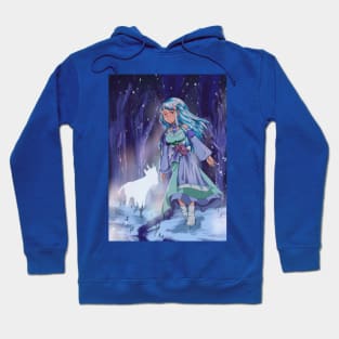 Wintery Night Glowing Deer Hoodie